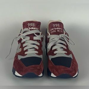 J Crew X New Balance 998 Port Bergundy Limited Edition sneaker Mens size 10
